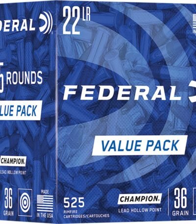 Federal Champion .22 LR 36-Grain Lead Hollow Point Ammunition - 525 Rounds