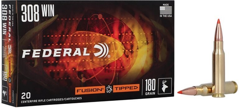 Federal Premium Fusion Tipped .308 Winchester 180-Grain Centerfire Rifle Ammunition - 20 Rounds