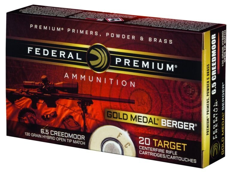 Federal Premium Gold Medal Berger 6.5mm Creedmoor 130-Grain Centerfire Rifle Ammunition