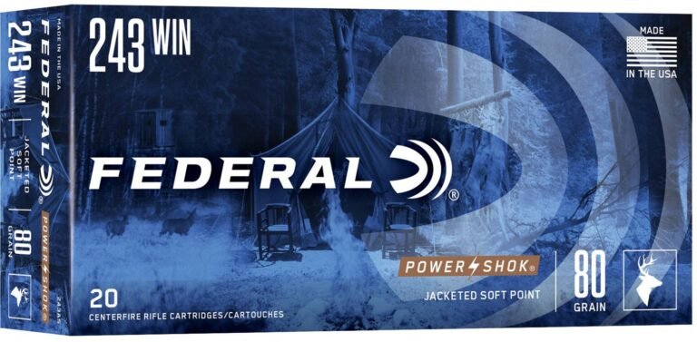 Federal Premium Power-Shok Soft-Point .243 Win 80-Grain Centerfire Rifle Ammunition