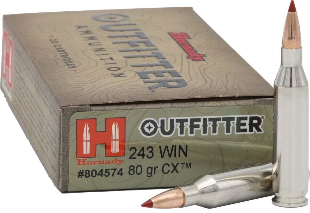 Hornady .243 Winchester 80-Grain CX Outfitter Ammunition - 20 Rounds