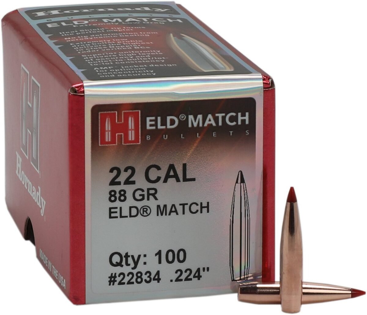 Hornady ELD Match .22 Caliber 88-Grain Rifle Reloading Bullets