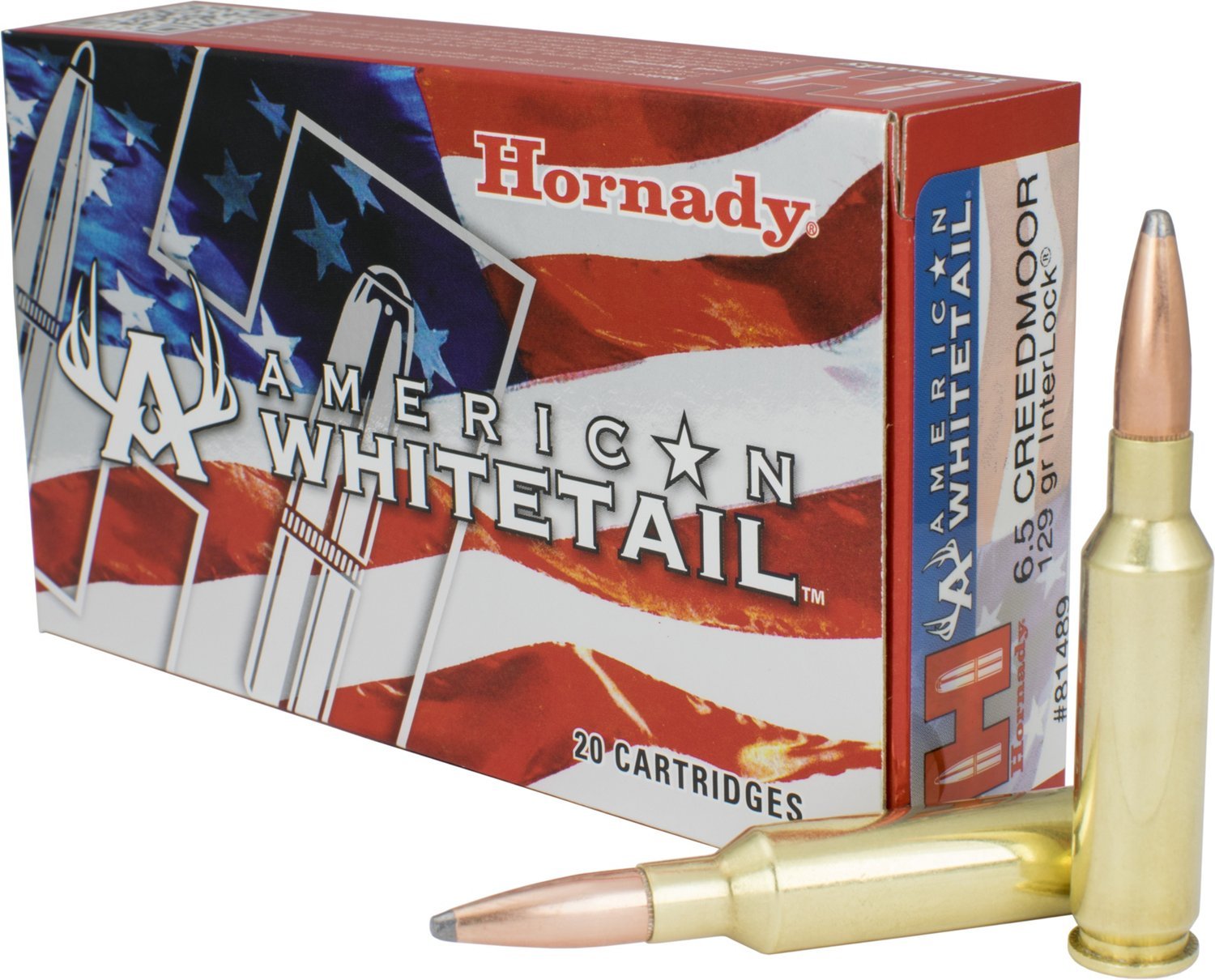 Hornady InterLock American Whitetail 6.5 Creedmoor 129-Grain Rifle Ammunition - 20 Rounds