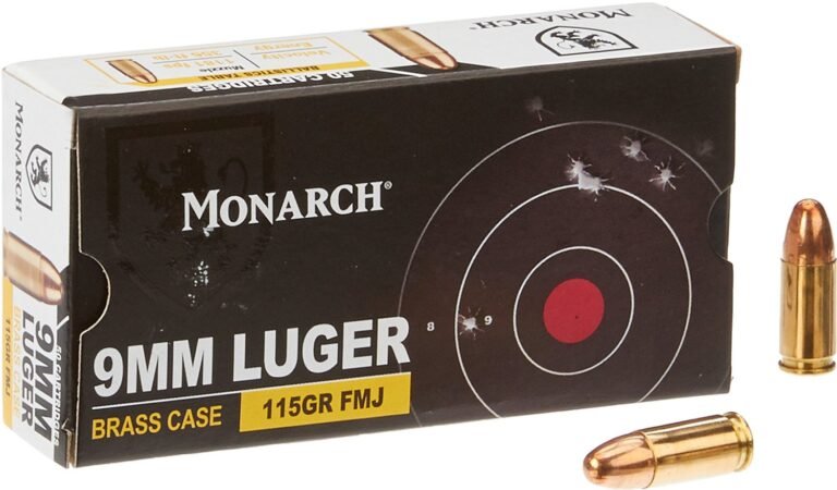 Monarch 9mm Luger FMJ 115 GR Brass Case - 50 Rounds