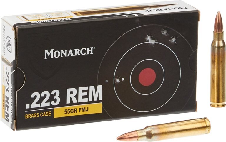 Monarch FMJ .223 Remington 55-Grain Rifle Brass Ammunition - 20 Rounds