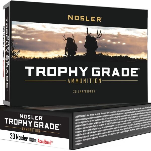 Nosler Trophy Grade .30 Nosler 180-Grain AB Centerfire Rifle Ammunition - 20 Rounds