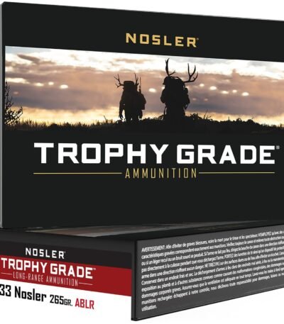 Nosler Trophy Grade AB-Long Range .33 Nosler 265-Grain Centerfire Rifle Ammunition - 20 Rounds