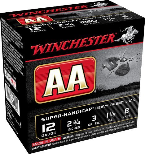 Winchester AA Super-Handicap Target Load 12 Gauge 8 Shot Shotshells - 25 Rounds