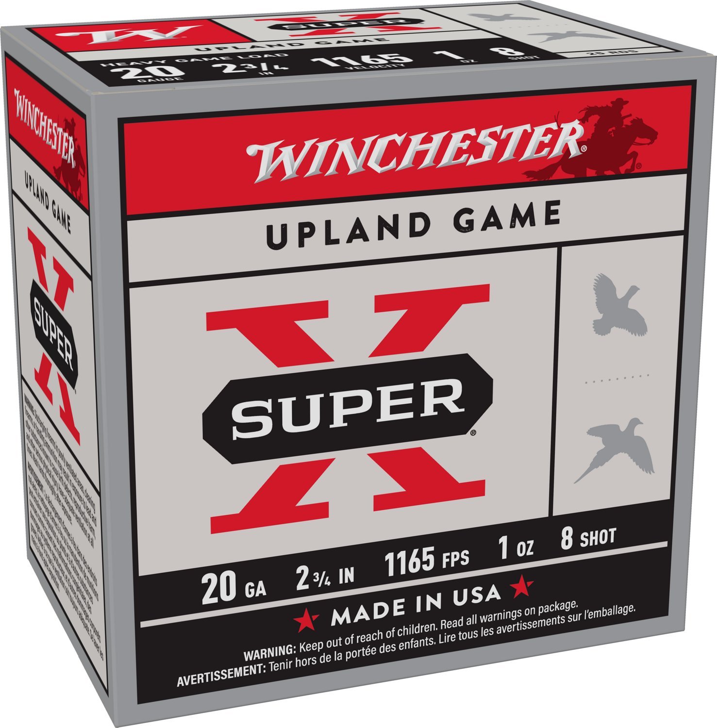 Winchester Super-X Game and Field Loads 20 Gauge Shotshells - 25 Rounds