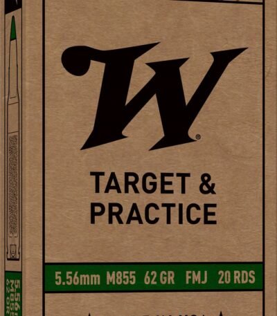 Winchester USA 5.56x45mm NATO 62-Grain Full Metal Jacket Steel Core Ammunition - 20 Rounds