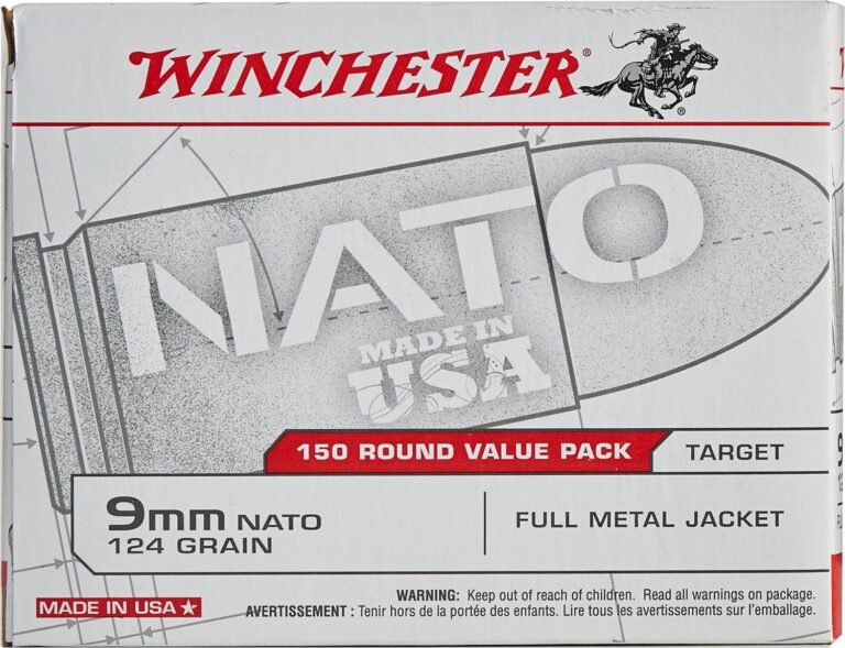 Winchester USA 9mm NATO 124-Grain Handgun Ammunition - 150 Rounds