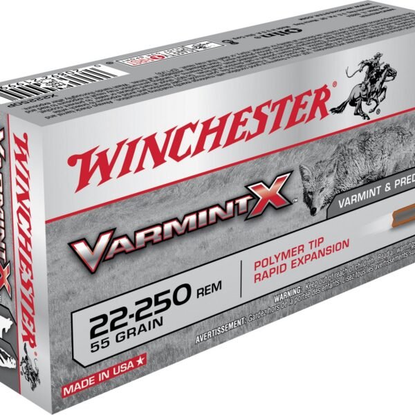 Winchester Varmint X .22-250 Remington 55-Grain Centerfire Rifle Ammunition - 20 Rounds